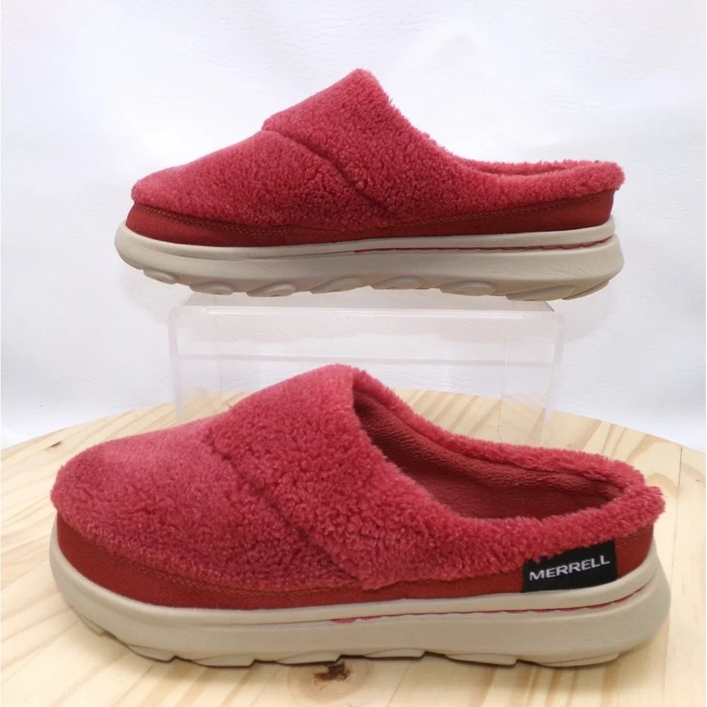 Merrell Hut Moc 2 Slide Slippers J5006705 Mens Red Oxide Size 7 Slip On Cozy